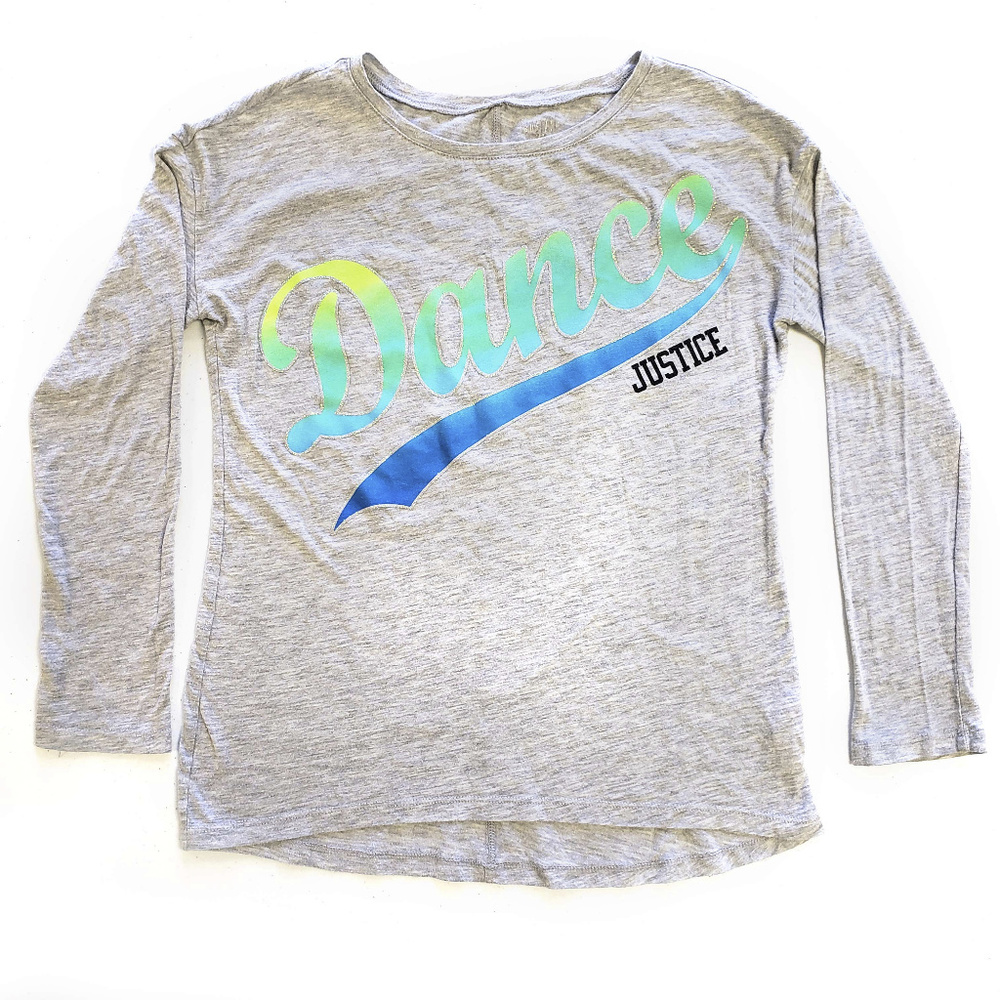 JUSTICE • Girl's DANCE Gray Long Sleeve Tee